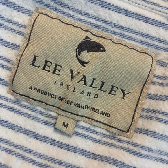 'Lee Valley Ireland' Flannel Pinstripe Button Down Top - Picture 4 of 7